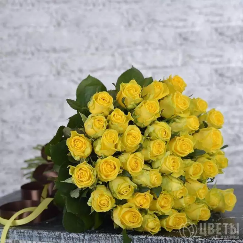 37 желтых роз Кении 35-40 см №1