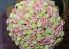 101 белой и розовой розы 60 см в упаковке small №1